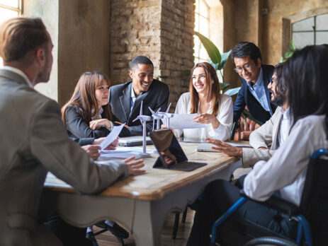 Business owner letting employees run business