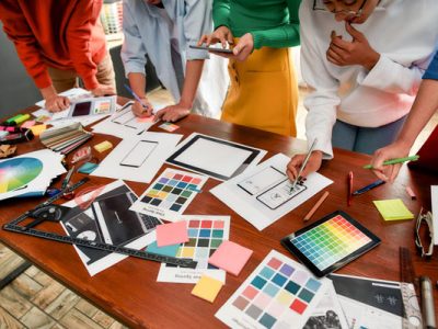 Group of creative people working in an agency