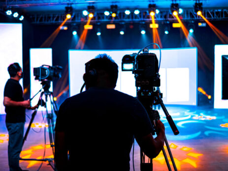 A business that designs sets for broadcast news.