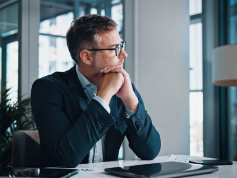 man thinking about a business exit